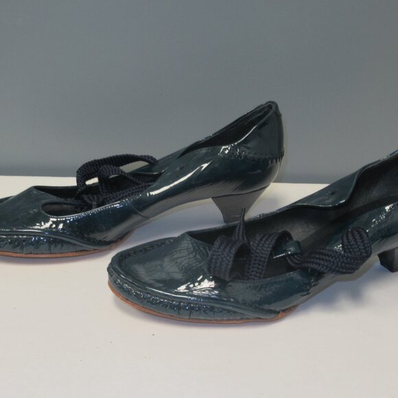 Georgina Goodman Leather Front Knot Kitten Heel Sandals Made in Spain - Picture 3 of 11